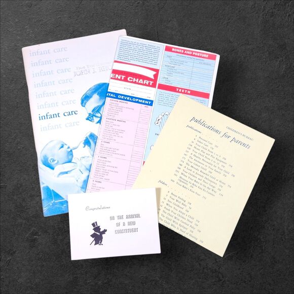 1963 Infant Care Pamphlet + Ephemera Lot Children’s Bureau John J Rhodes Rambler - Picture 1 of 12